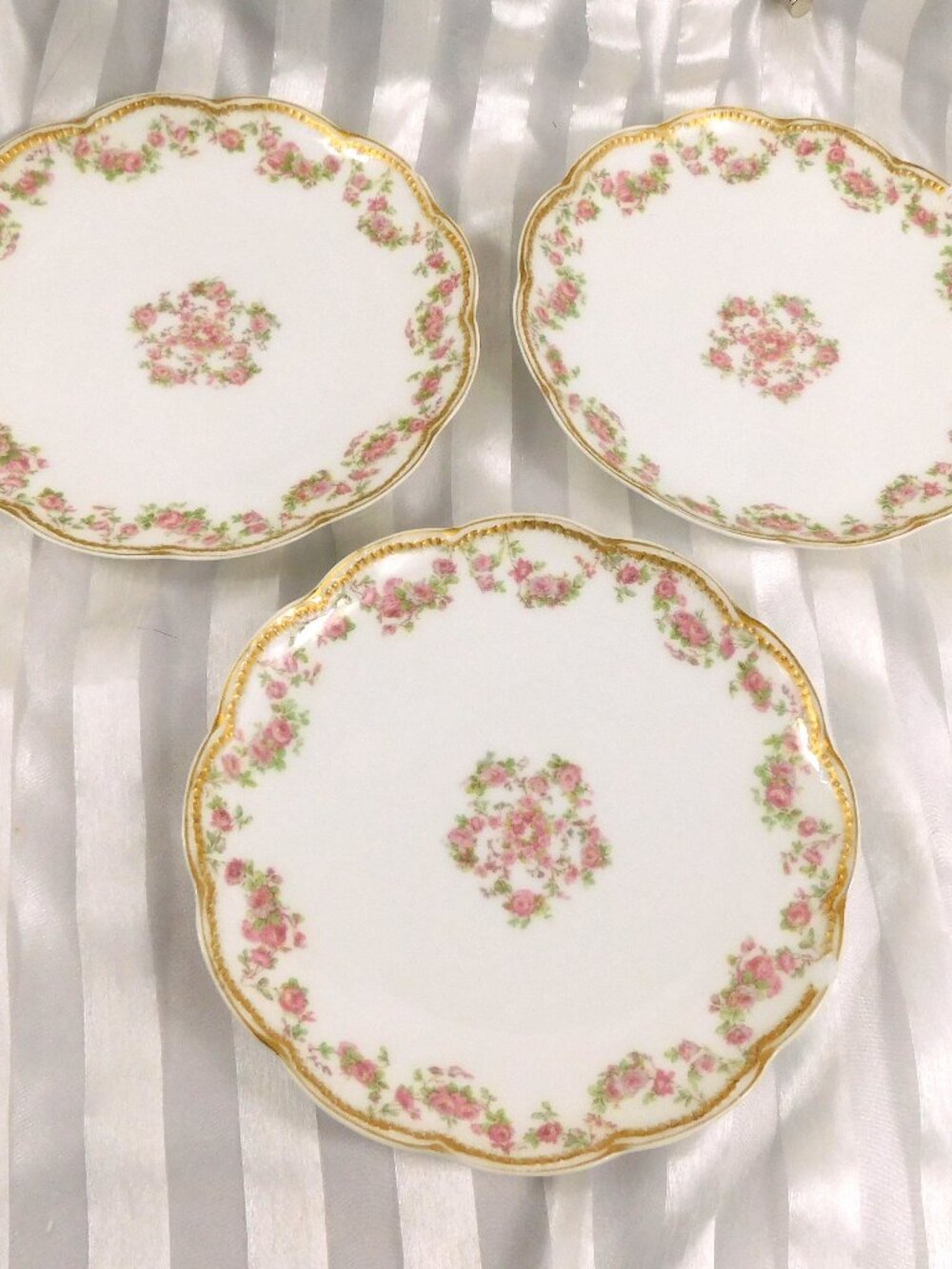 Lof Three Haviland Salad Plates in Schleiger 270 # 23827